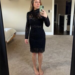 Elegant Black Lace Dress